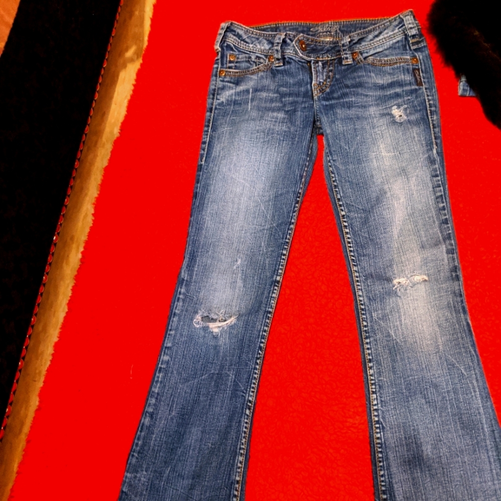 Women's silver jeans,,26"
